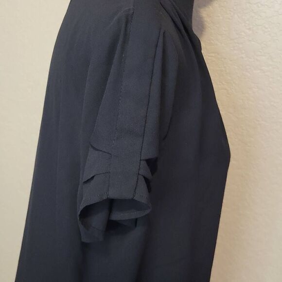 Pleione Short Sleeve V-Neck Layered Sleeve Blouse - Picture 5 of 9